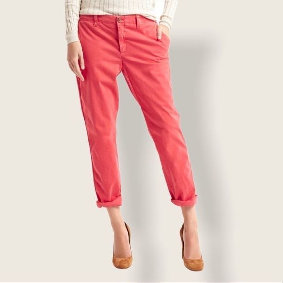 GAP Vermilion Girlfriend Chino Coral Pants - Picture 1 of 10
